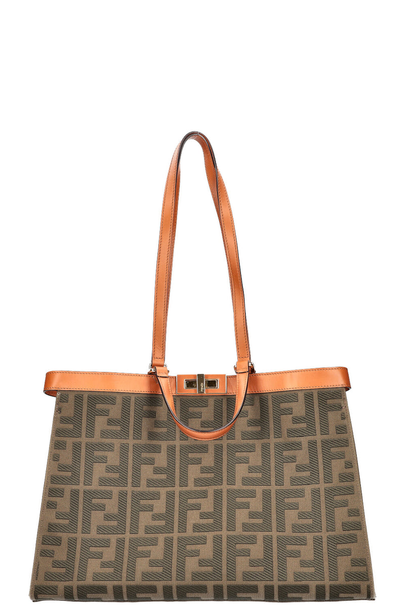 FENDI Peekabo X Tote Canvas Green