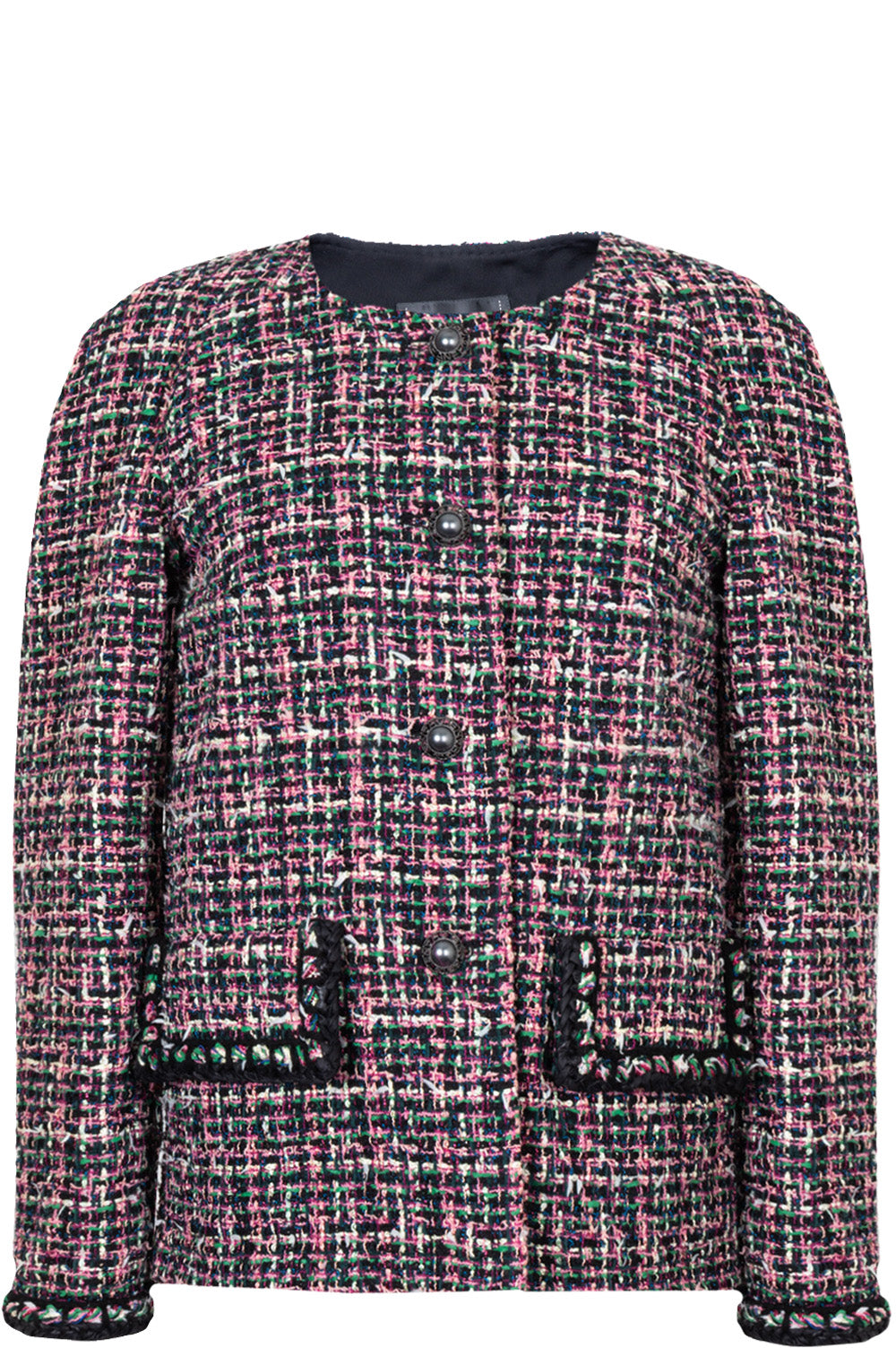 CHANEL Fantasy Tweed Jacket Pink Black 2019