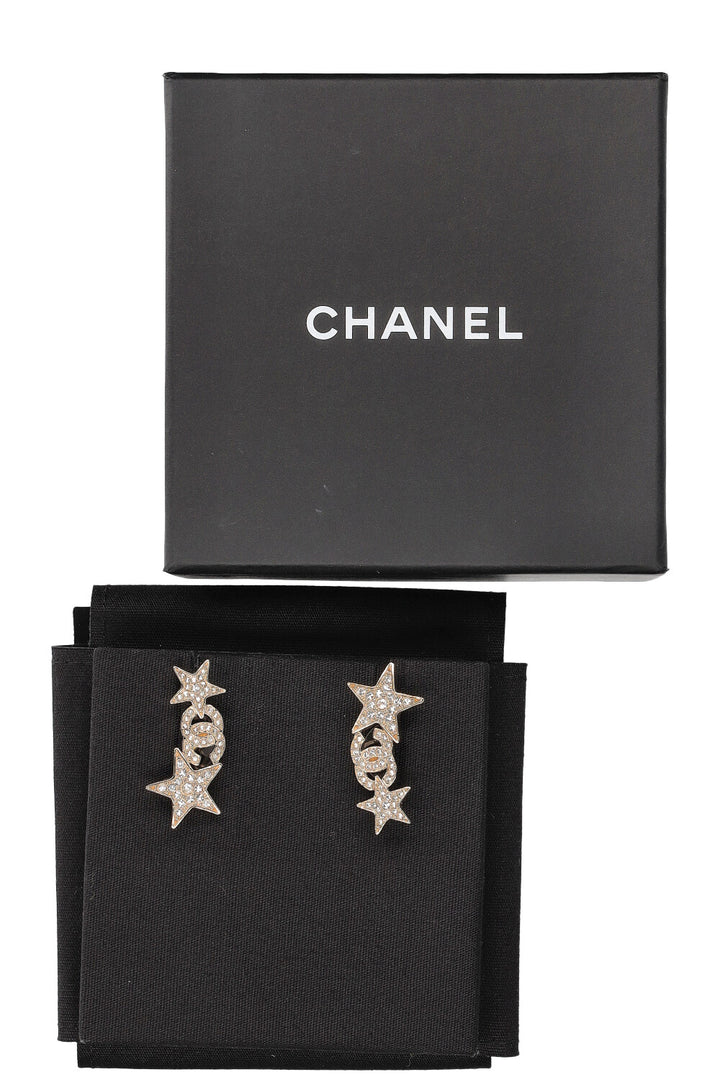 CHANEL Star CC Earrings Crystals