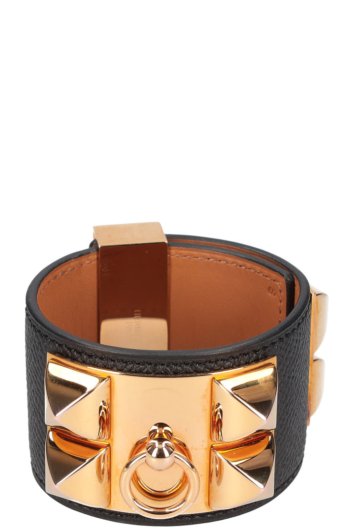 HERMÈS Collier de Chien Bracelet Epsom Black