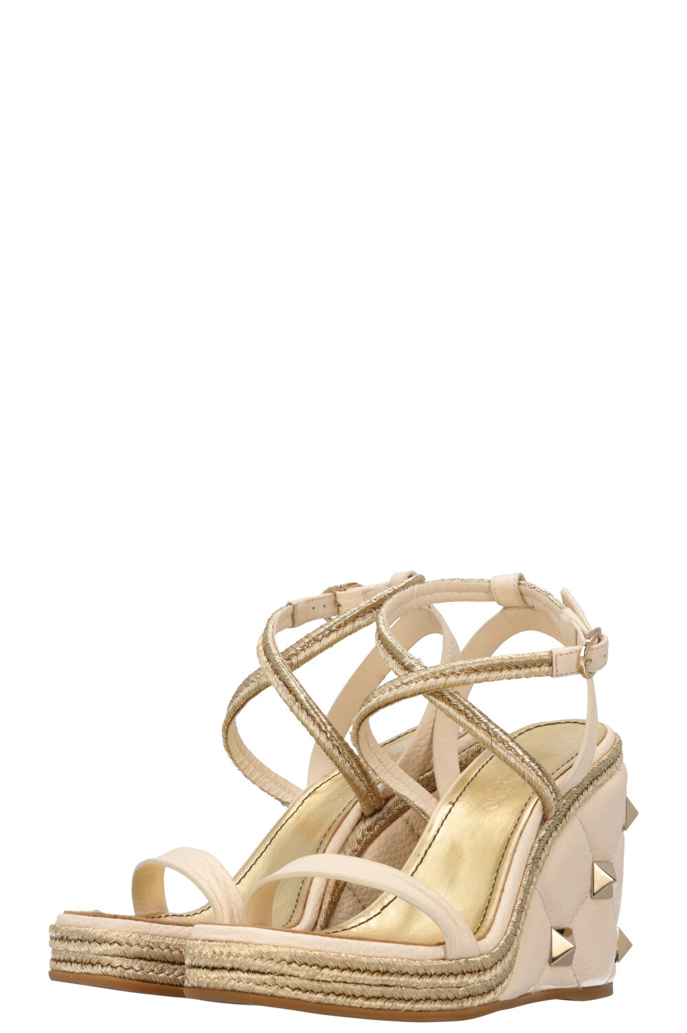 VALENTINO Roman Stud Wedges Ivory