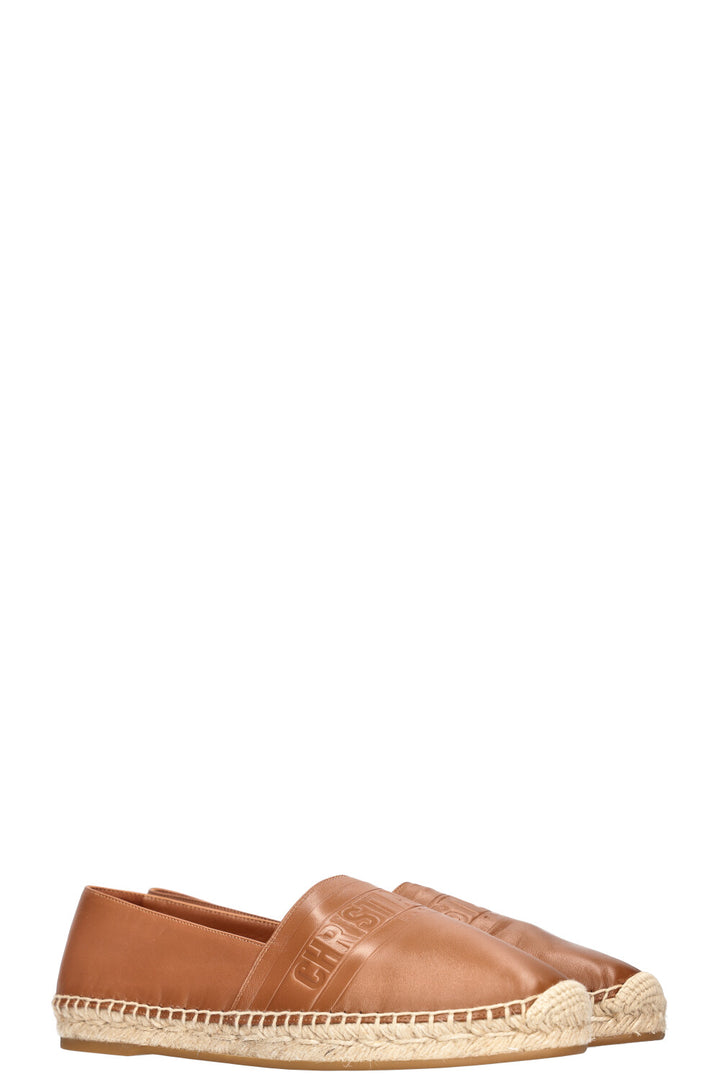 CHRISTIAN DIOR Granville Espadrilles Leather Cognac