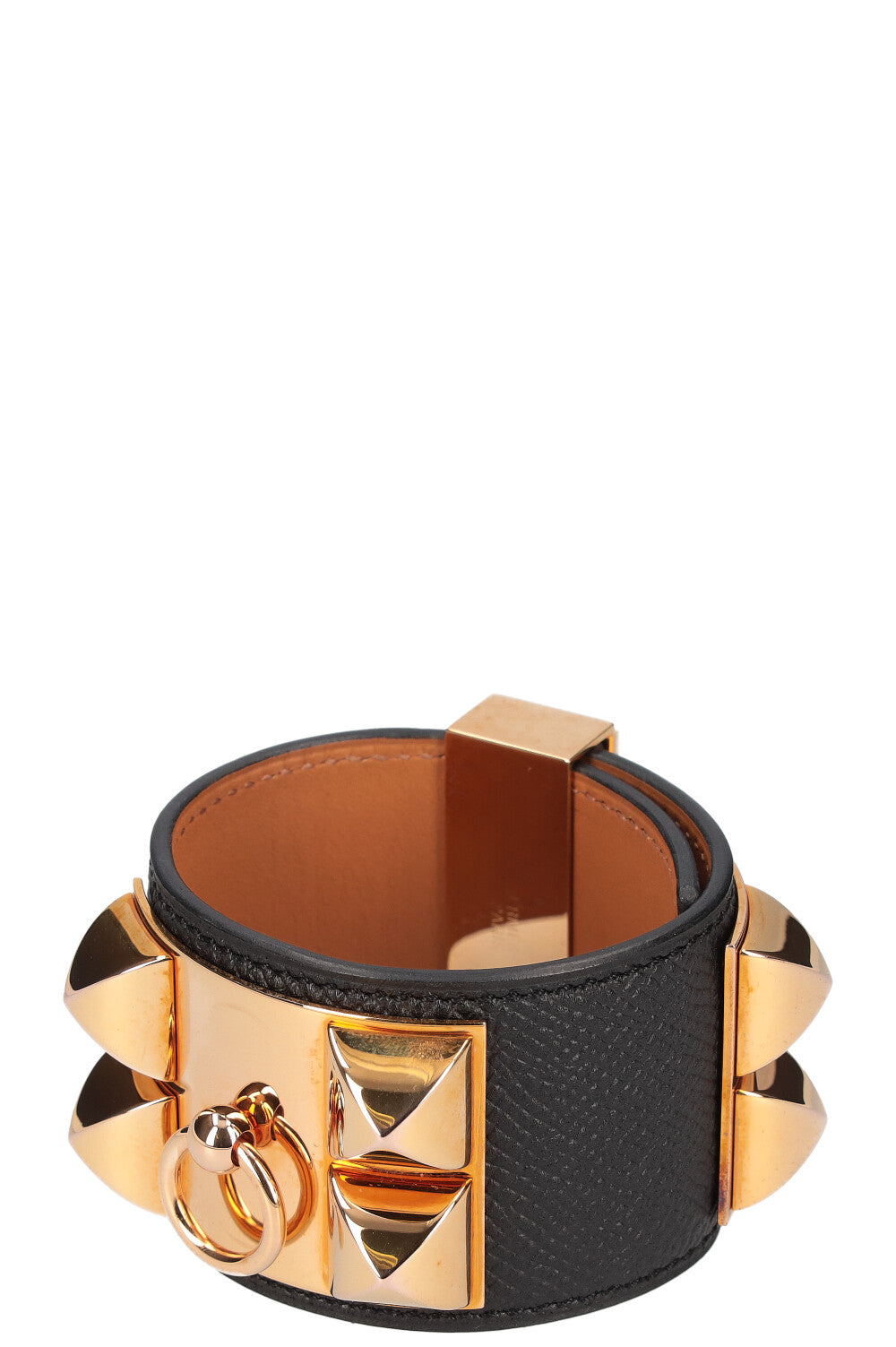 HERMÈS Collier de Chien Bracelet Epsom Black