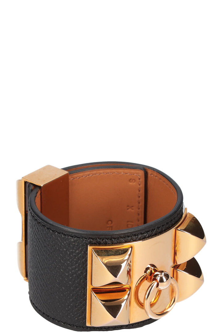 HERMÈS Collier de Chien Bracelet Epsom Black