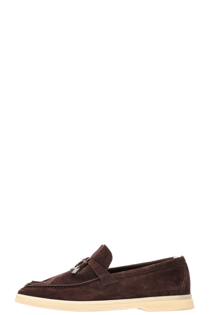 LORO PIANA Summer Charm Walk Suede Chocolate