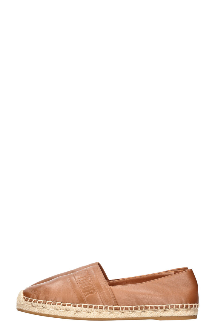 CHRISTIAN DIOR Granville Espadrilles Leather Cognac