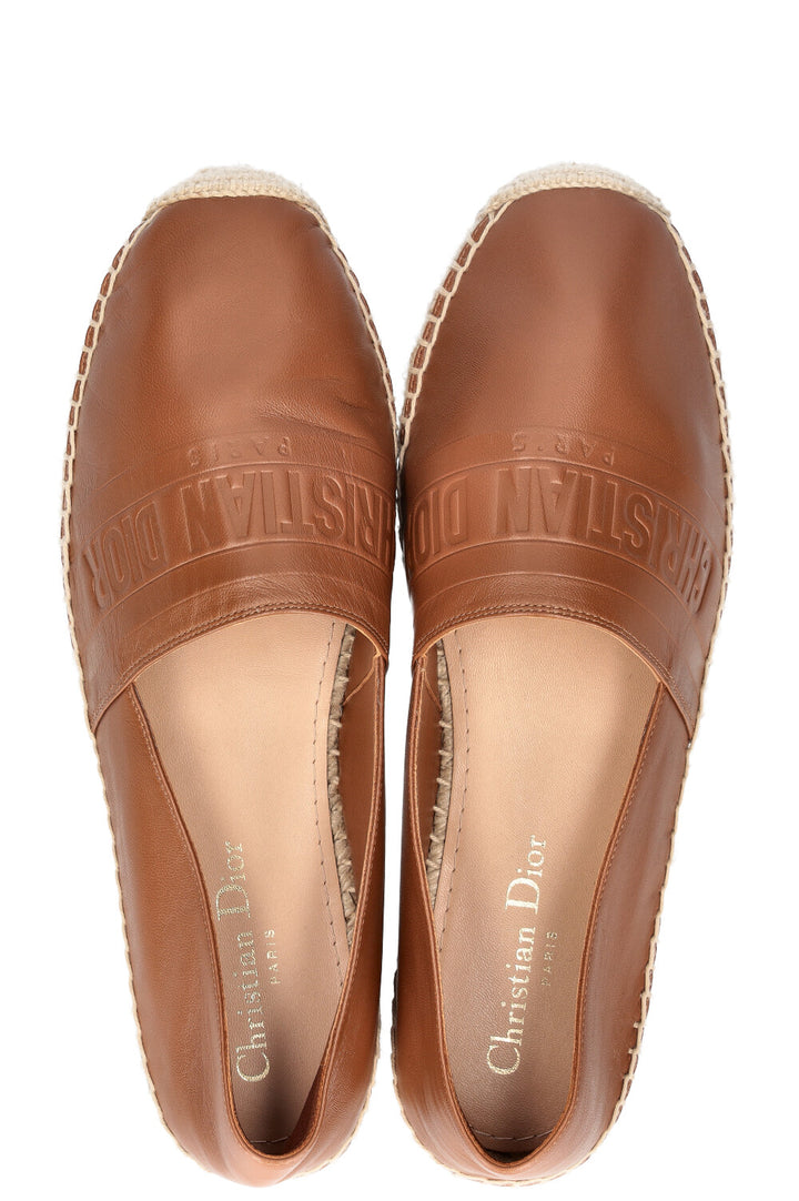 CHRISTIAN DIOR Granville Espadrilles Leather Cognac