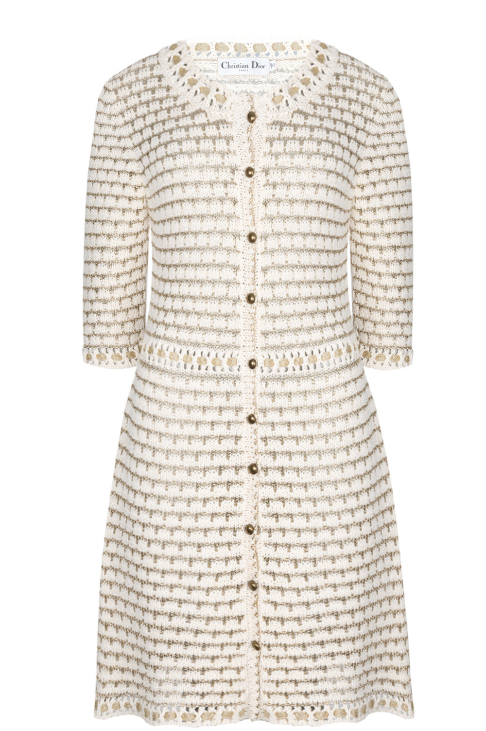 CHRISTIAN DIOR Dress Knit Ivory Gold – REAWAKE