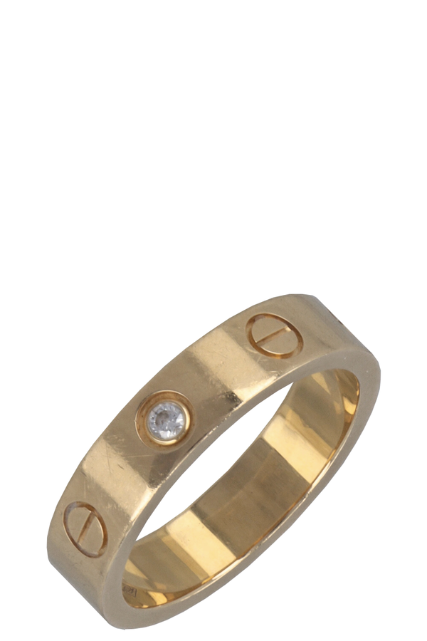 CARTIER Alliance Love Ring One Diamond 18k Yellow Gold