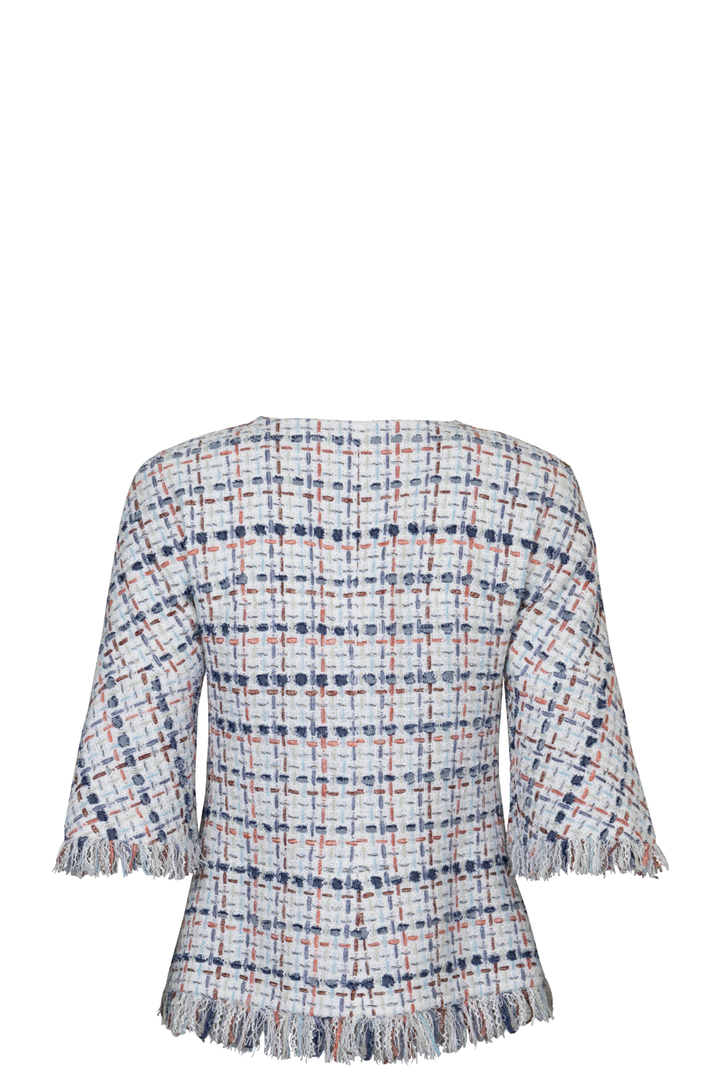 CHANEL 2018 Fantasy Tweed Jacket White Red Blue