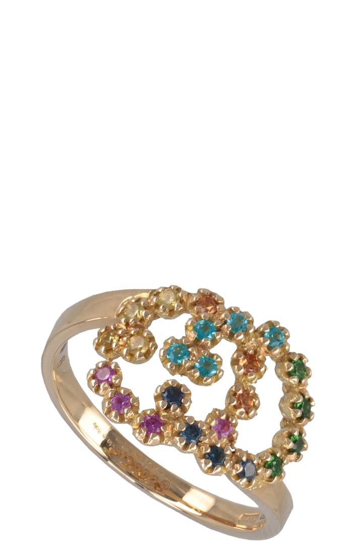 GUCCI Running Ring Multicolor 18k Yellow Gold