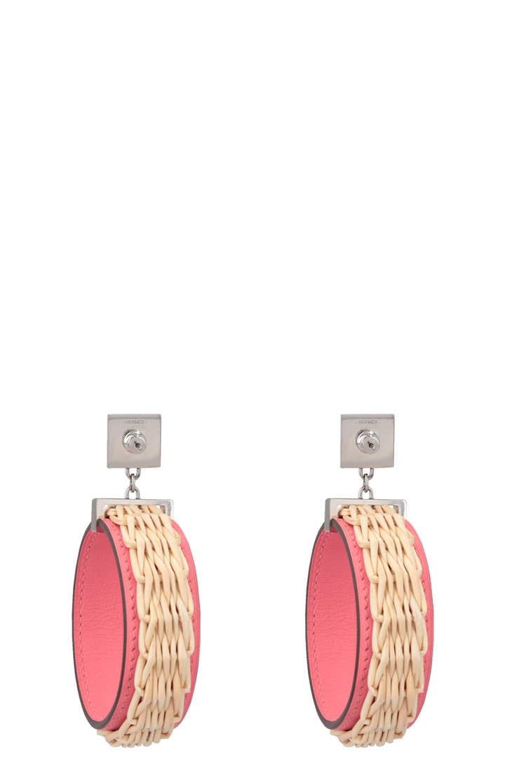 HERMÈS Boucles Medor Picnic Earrings Swift