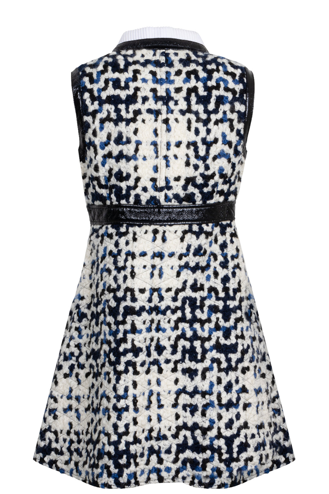 LOUIS VUITTON Dress Tweed Patent Ivory Blue Black