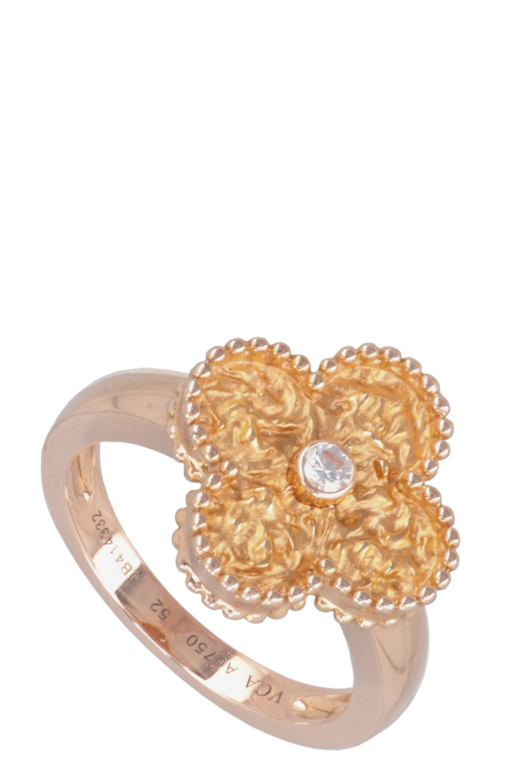 VAN CLEEF&ARPELS Vintage Alhambra Ring Rose Gold Diamond