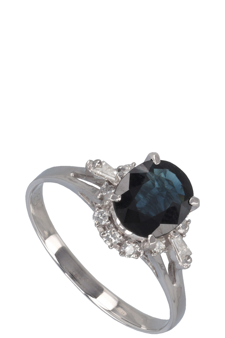 VINTAGE JEWELERY Ring Saphire Diamond Platinum