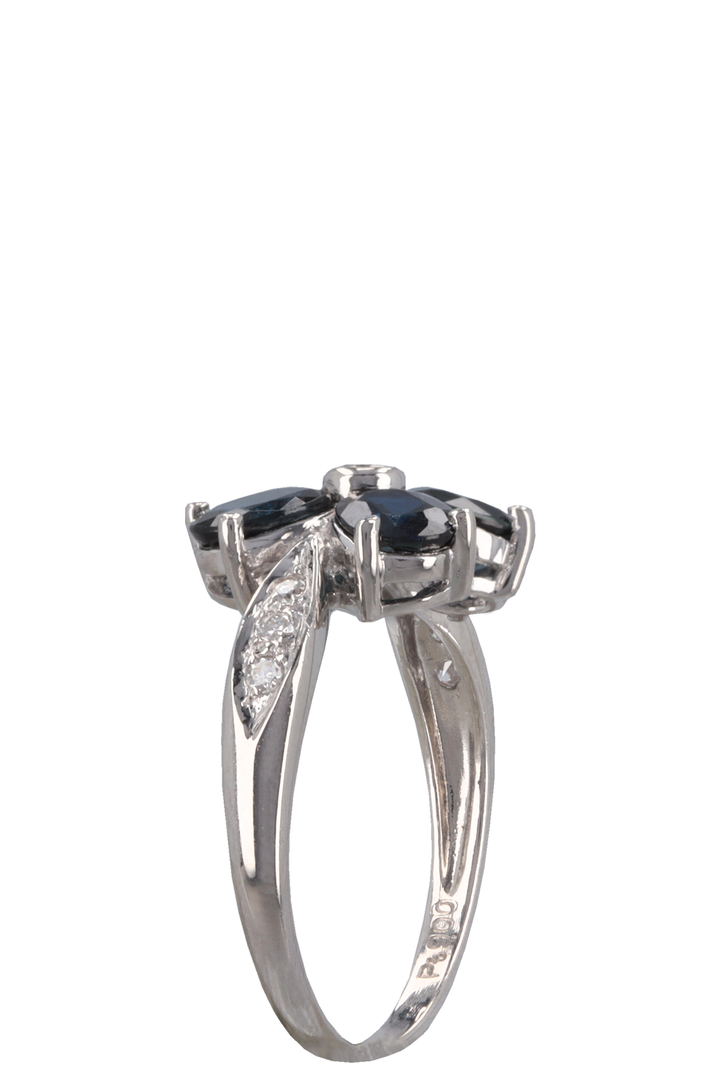 VINTAGE JEWELRY Ring Sapphire Diamond Platin