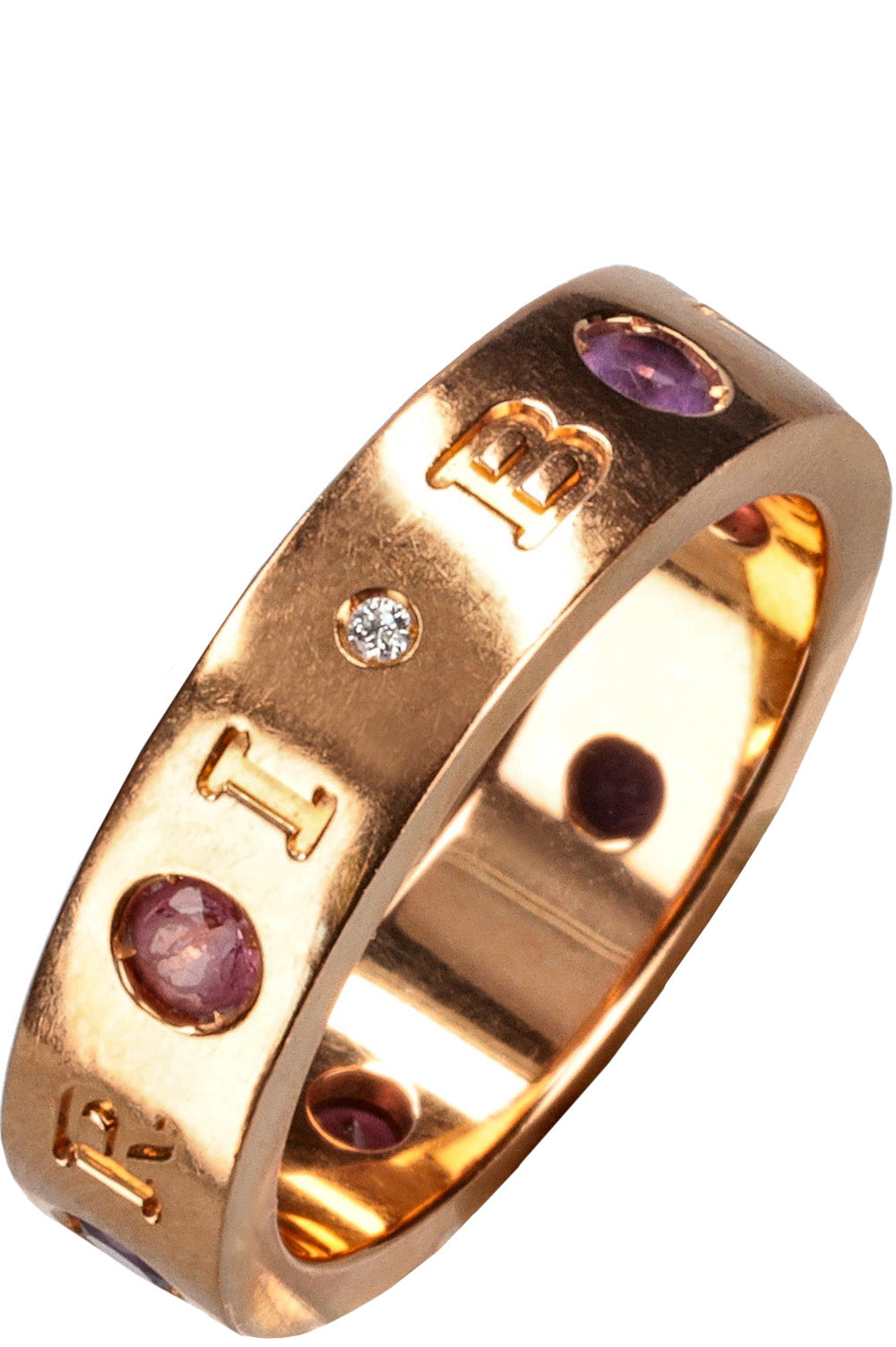 BVLGARI Roman Sorbets Ring with Amethyst, Tourmaline & Diamond Rose Gold