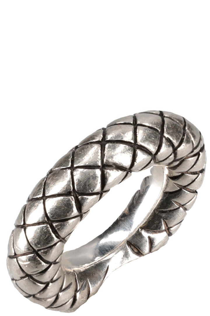 BOTTEGA VENETA Intrecciato Ring Silver