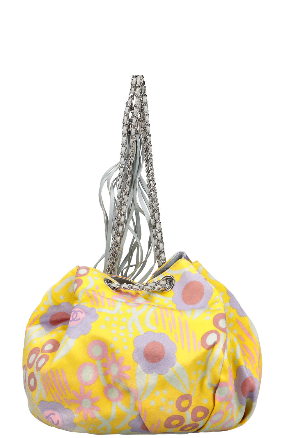 CHANEL Bucket Bag Floral Satin 2003 Summer