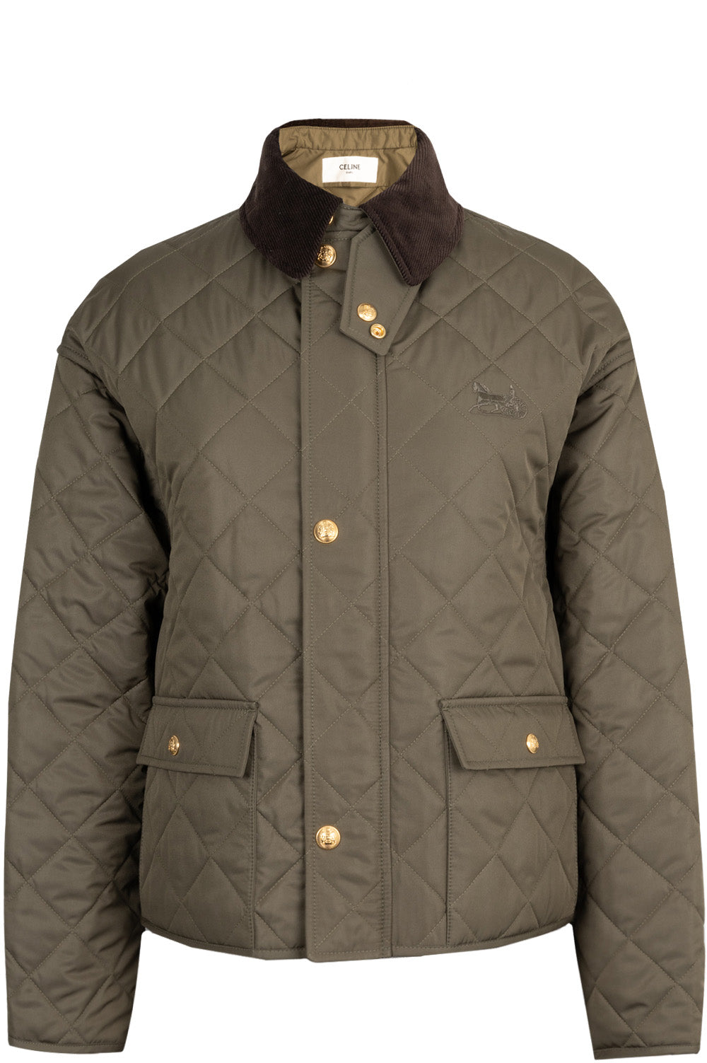 CELINE Quilted Jacket Green