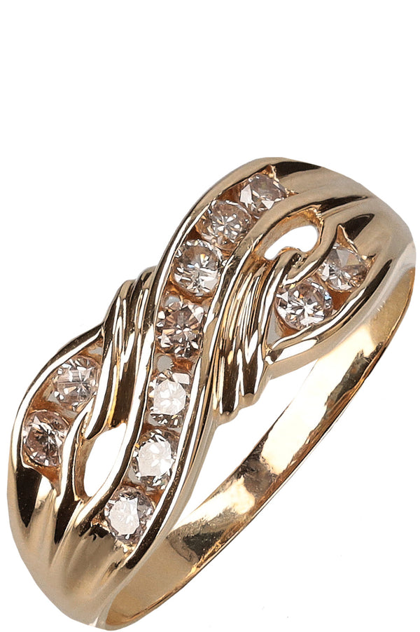 VINTAGE JEWELRY Infinity Ring Diamonds Gold