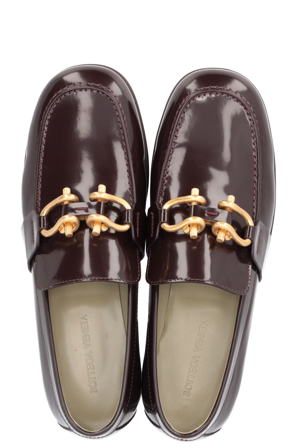 BOTTEGA VENETA Buckled Loafers Eggplant