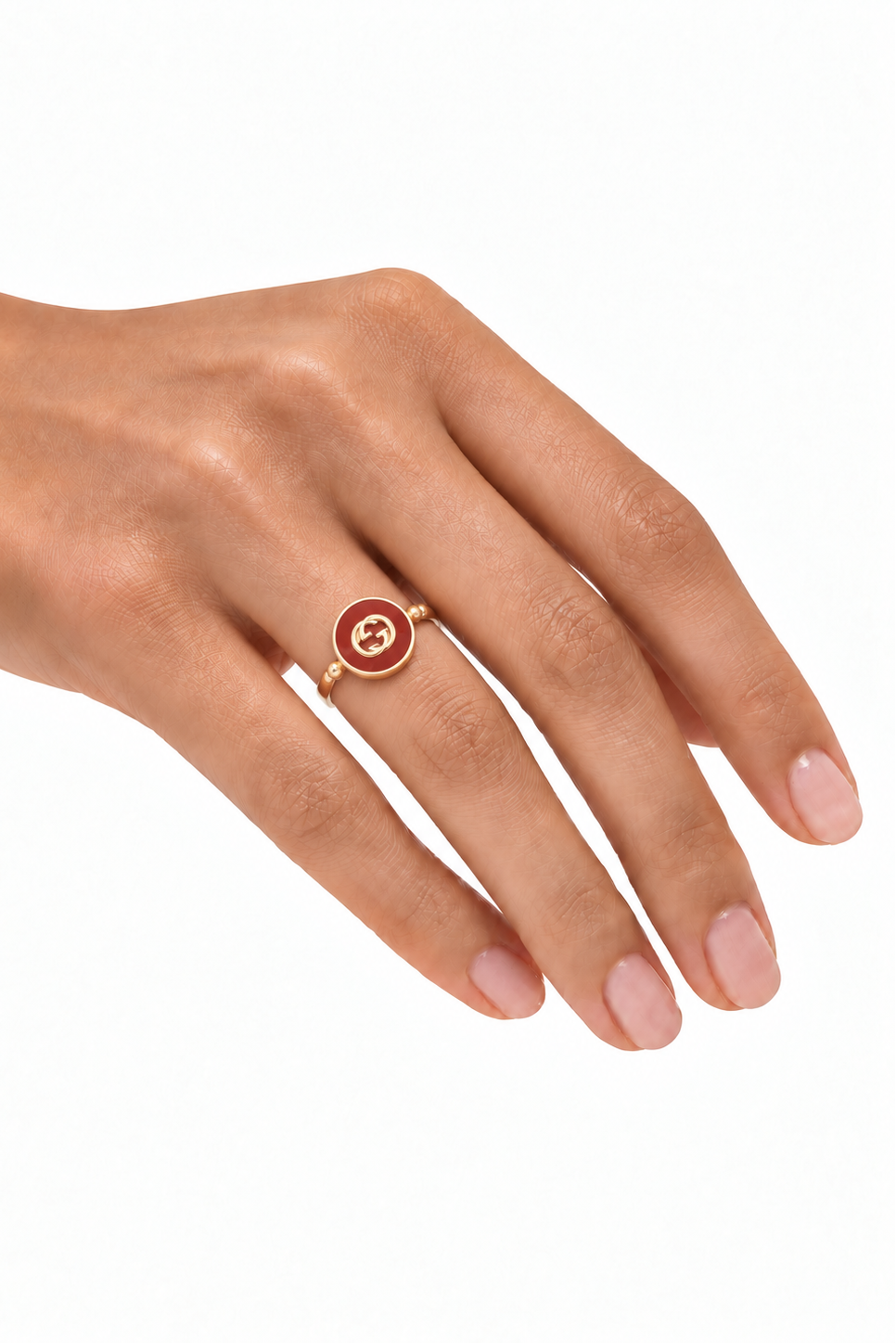 GUCCI Interlocking Ring 18k yellow gold Orange