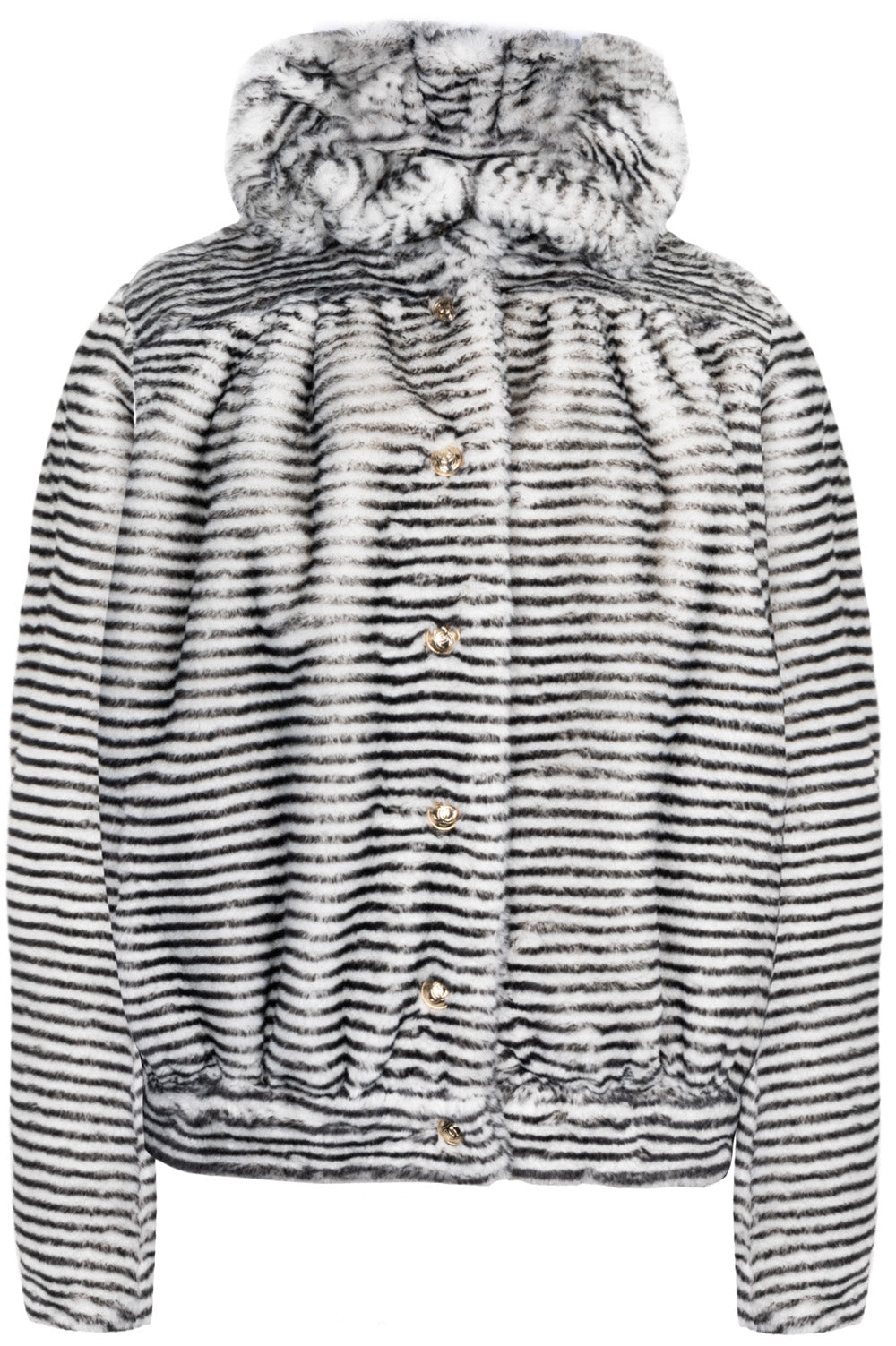 CHANEL Striped Faux Fur Jacket FW20/21