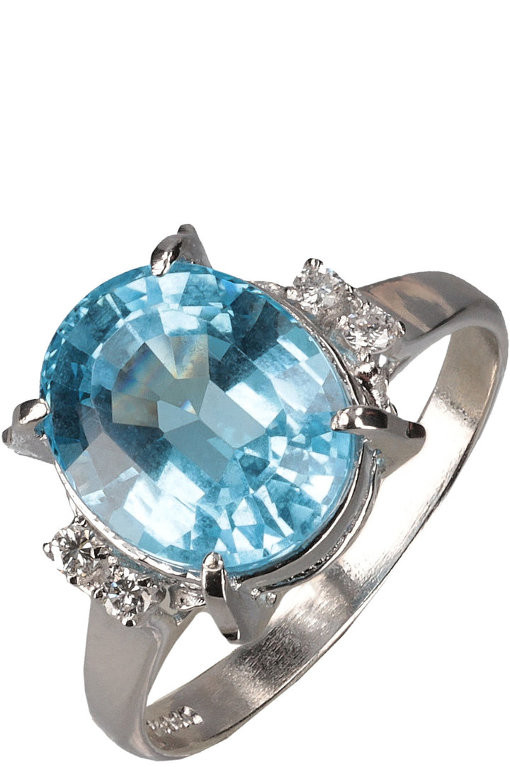 VINTAGE JEWELRY Topaz Ring Diamonds Platinum