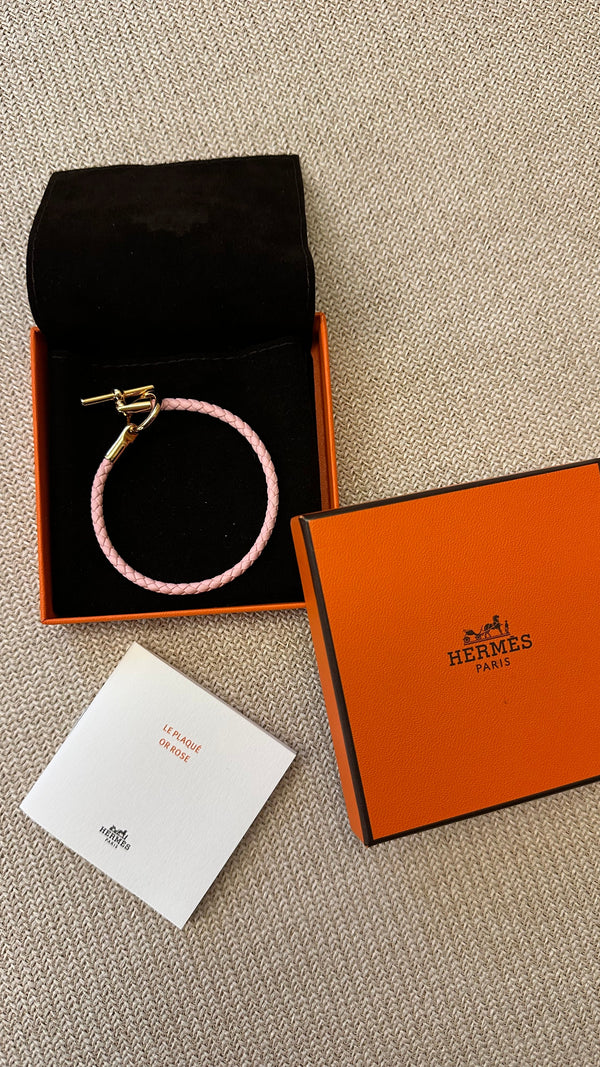 HERMÈS Glénan Bracelet Braided Rose