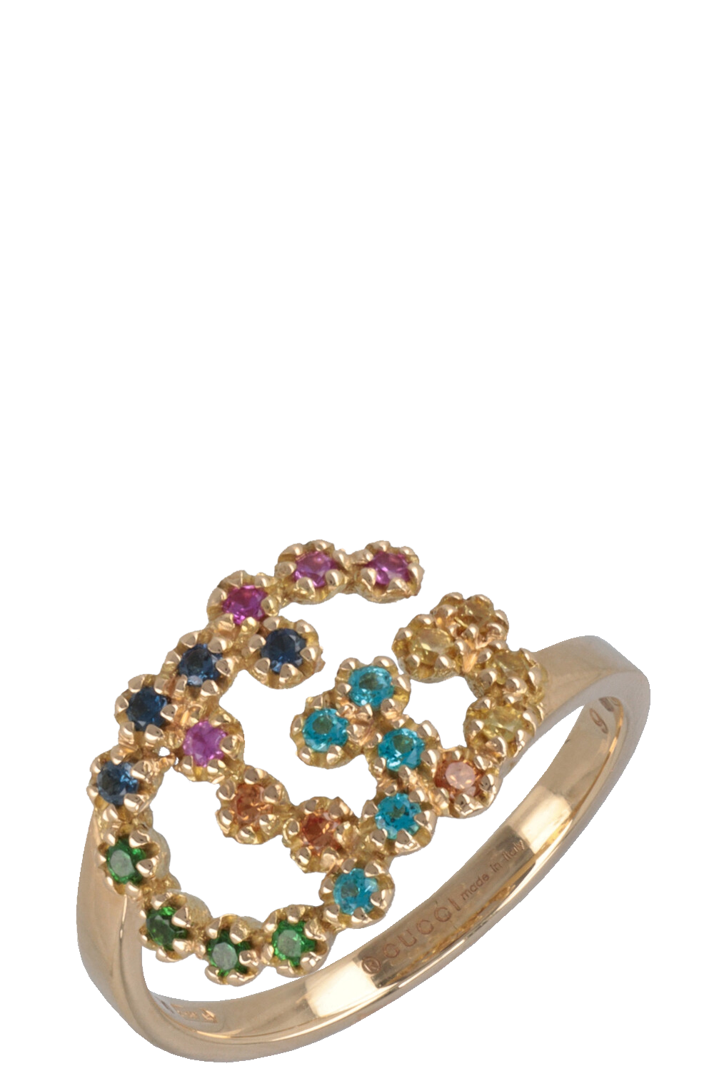 GUCCI Running Ring Multicolor 18k Yellow Gold
