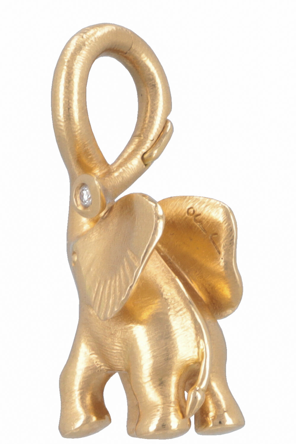 OLE LYNGGAARD Elephant Pendant 18k Yellow Gold Diamonds