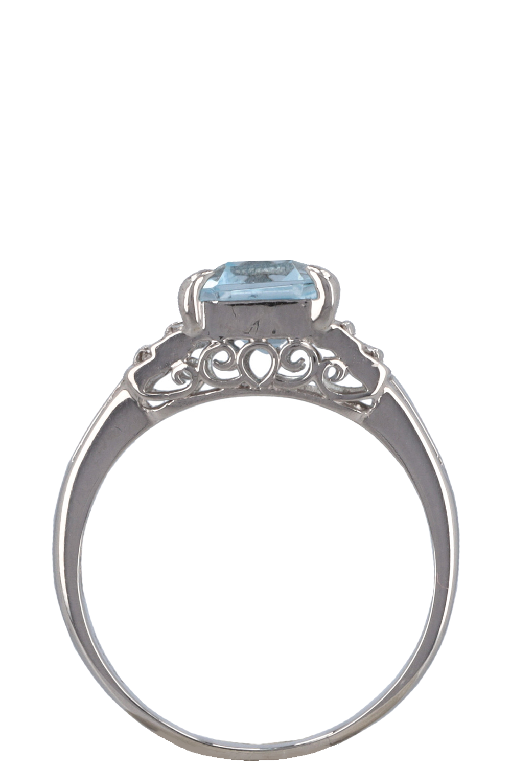VINTAGE JEWELRY Ring Topaz Diamonds Platin