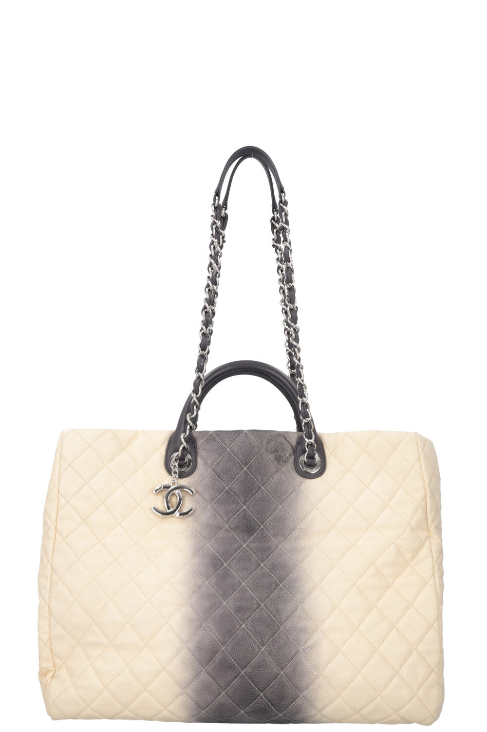 CHANEL GST Shopping Tote Caviar Leather Grey Beige