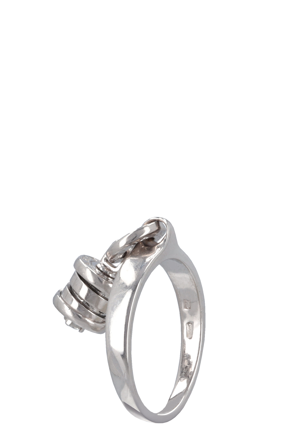 BVLGARI B.Zero1 Diamond Charm Ring White Gold