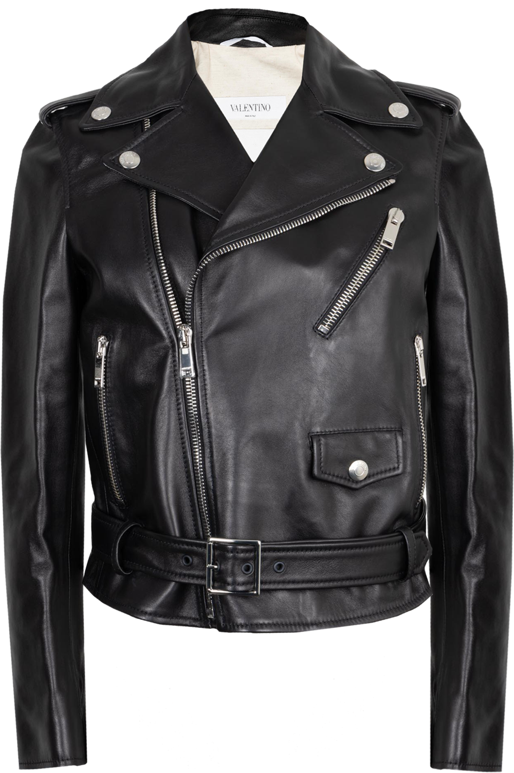 VALENTINO Biker Jacket Leather Black