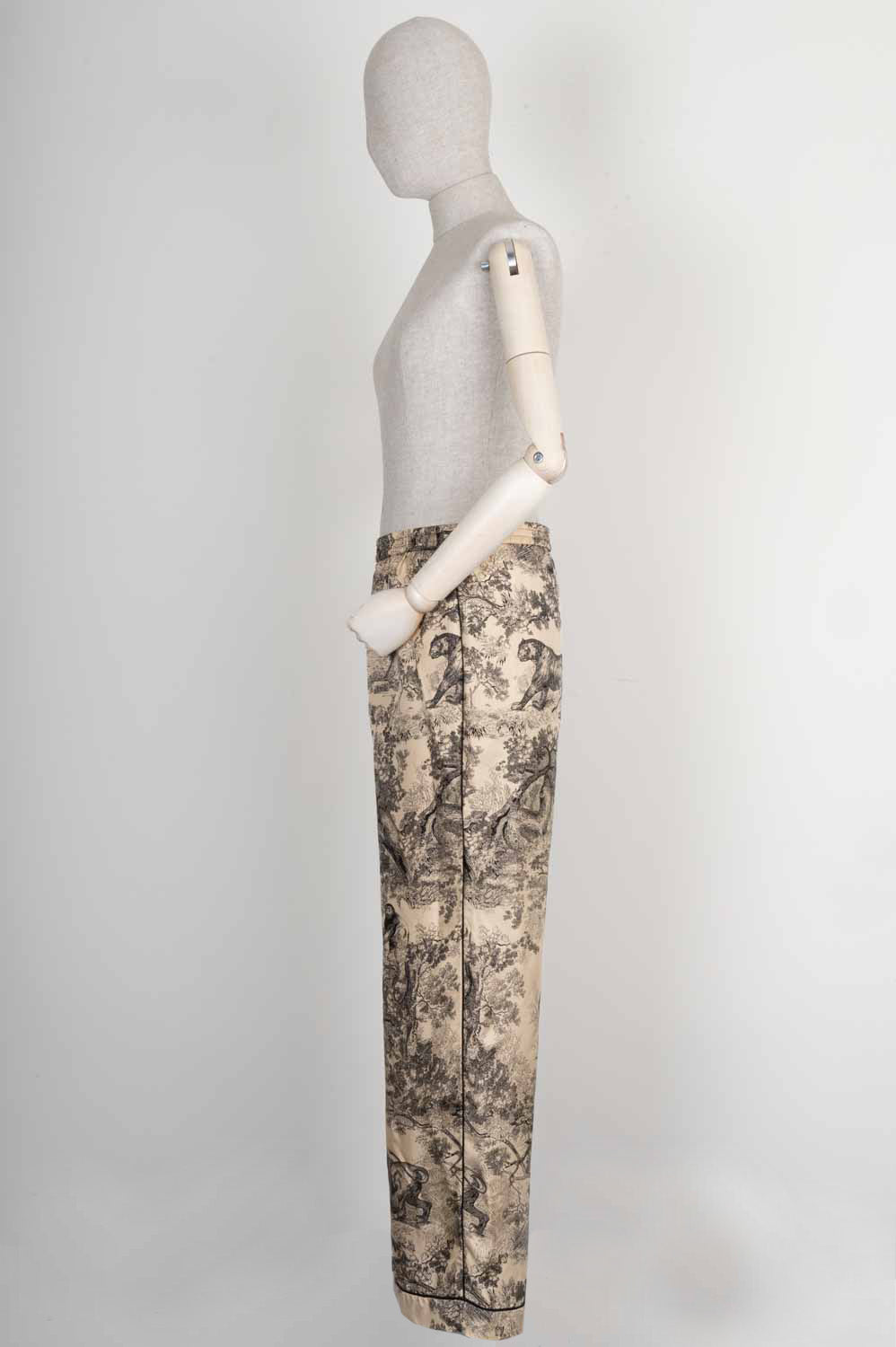 CHRISTIAN DIOR Chez Moi Pants Toile de Jouy Motif Silk Beige