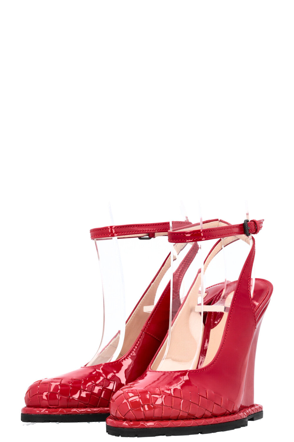 BOTTEGA VENETA Intrecciato Patent Leather Wedges