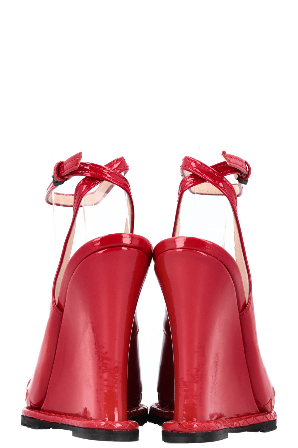 BOTTEGA VENETA Intrecciato Patent Leather Wedges