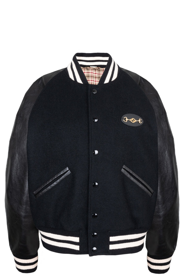 GUCCI 2021 Leather Bomber Jacket Black