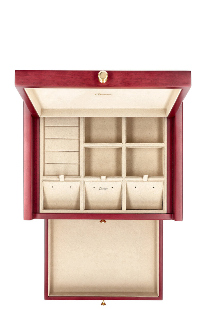 CARTIER Jewelry Box Wood Red