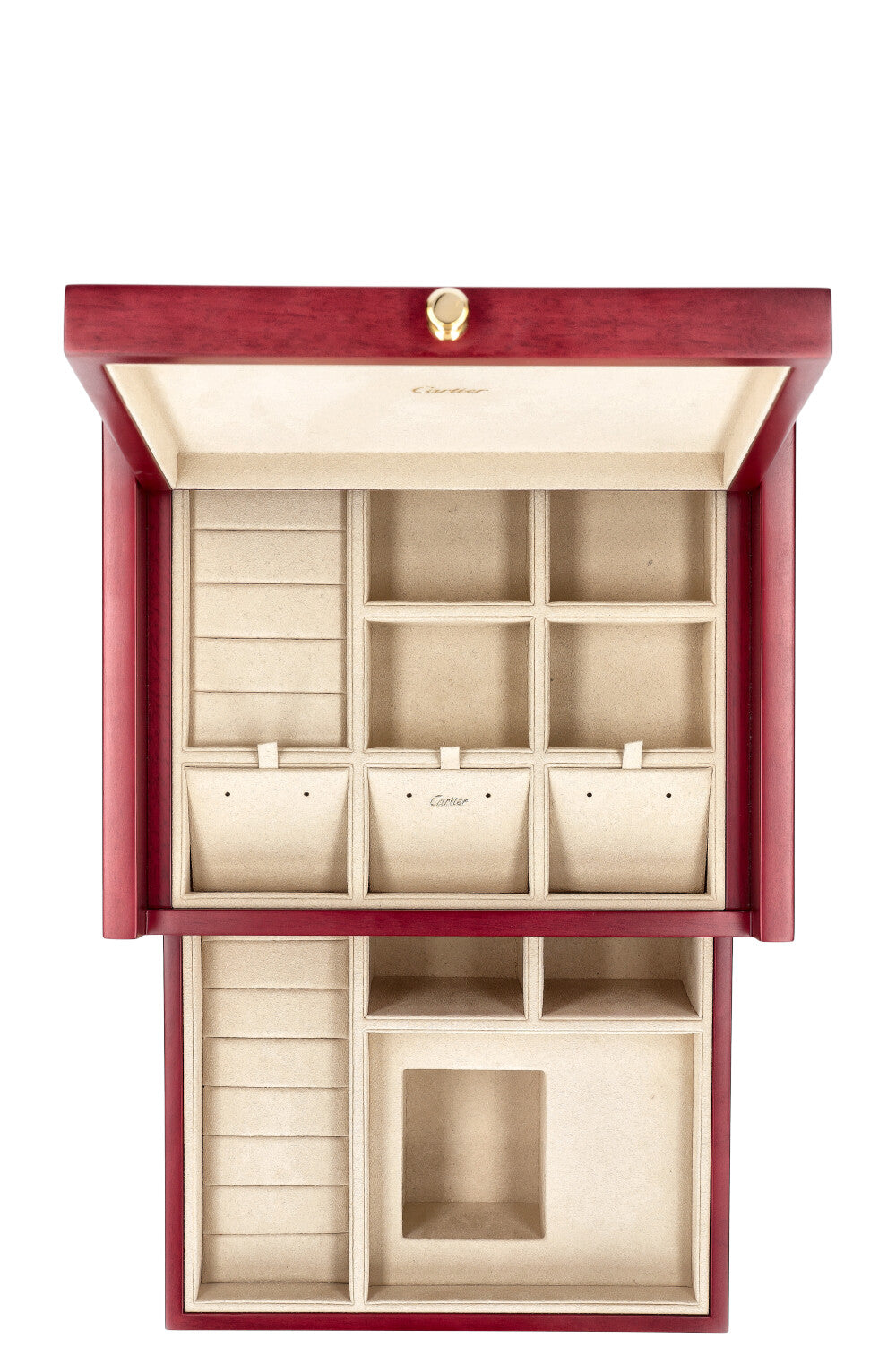 CARTIER Jewelry Box Wood Red