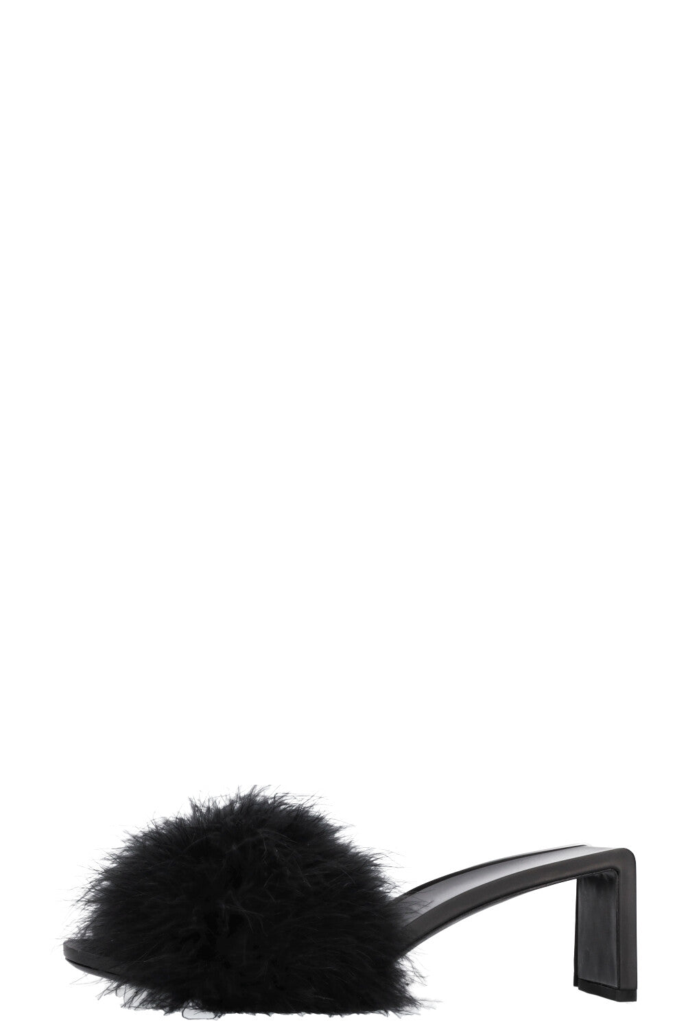 BALENCIAGA Mono Feather Mules Black
