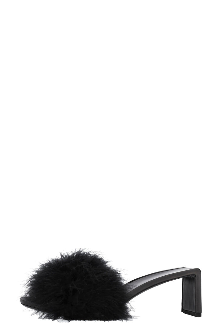 BALENCIAGA Mono Feather Mules Black
