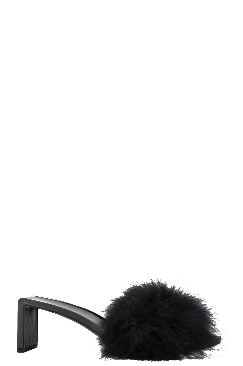 BALENCIAGA Mono Feather Mules Black