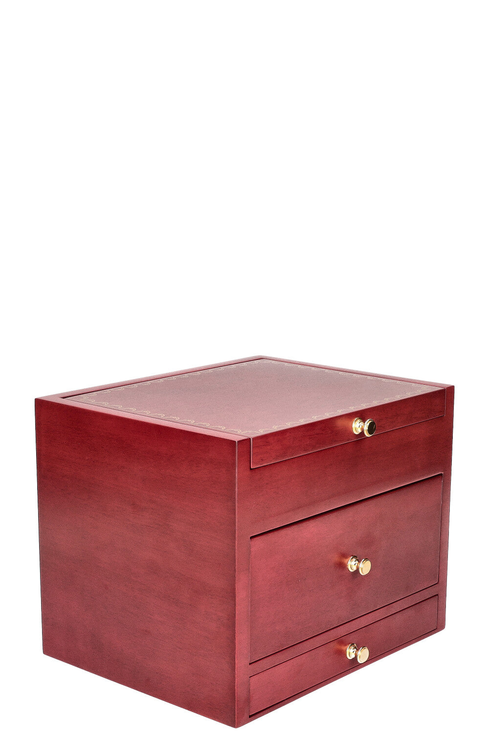 CARTIER Jewelry Box Wood Red