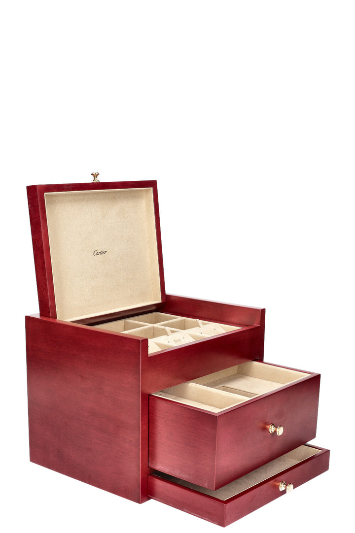 CARTIER Jewelry Box Wood Red