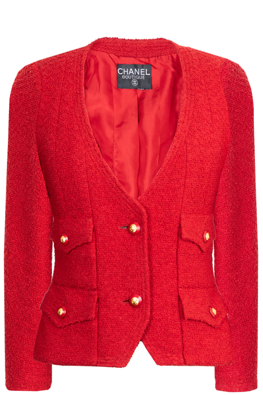 CHANEL Tweed Jacket Red