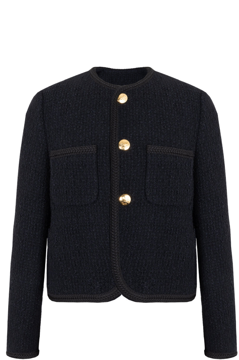 CELINÉ Chasseur Jacket Boucle Tweed  Black