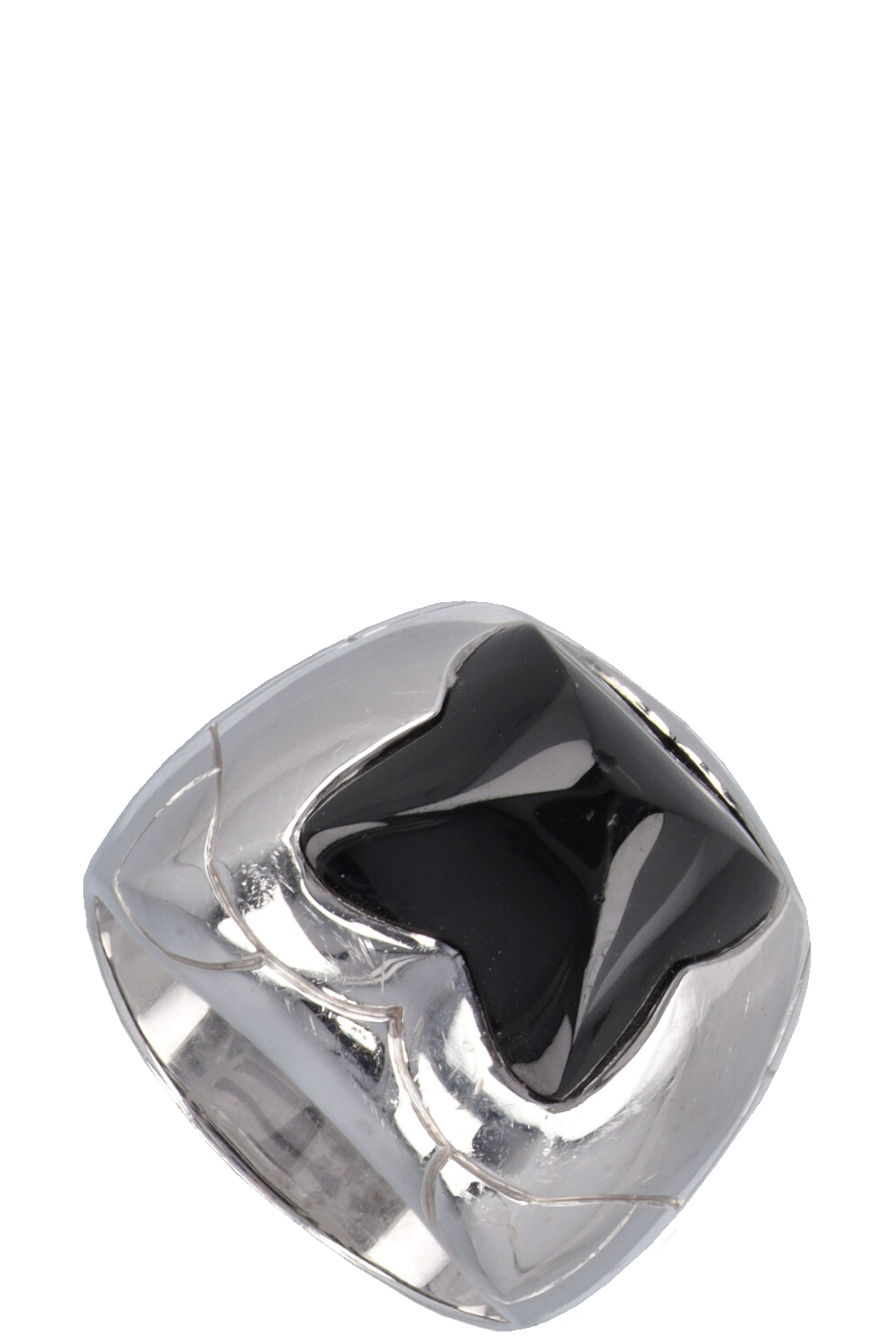 BVLGARI Pyramid Ring 18k White Gold Onyx – REAWAKE
